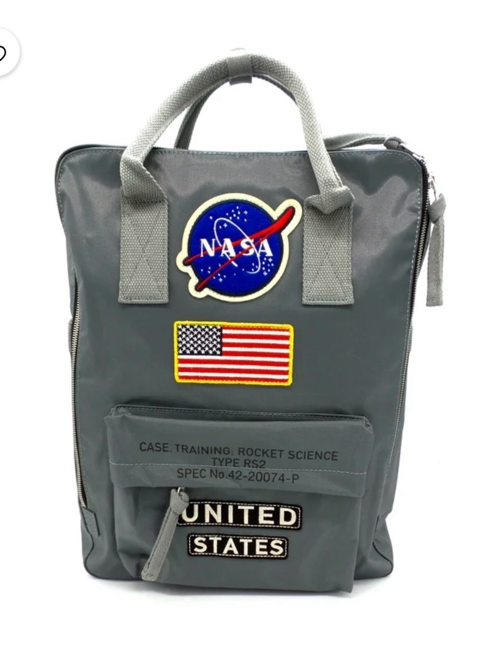 NASA Patch Gray Men’s Backpack - United States Patch